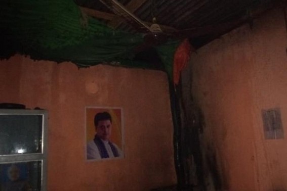 BJP Office set on Fire by unknown people at Ramchandraghat BJP Office set on Fire by unknown people at Ramchandraghat